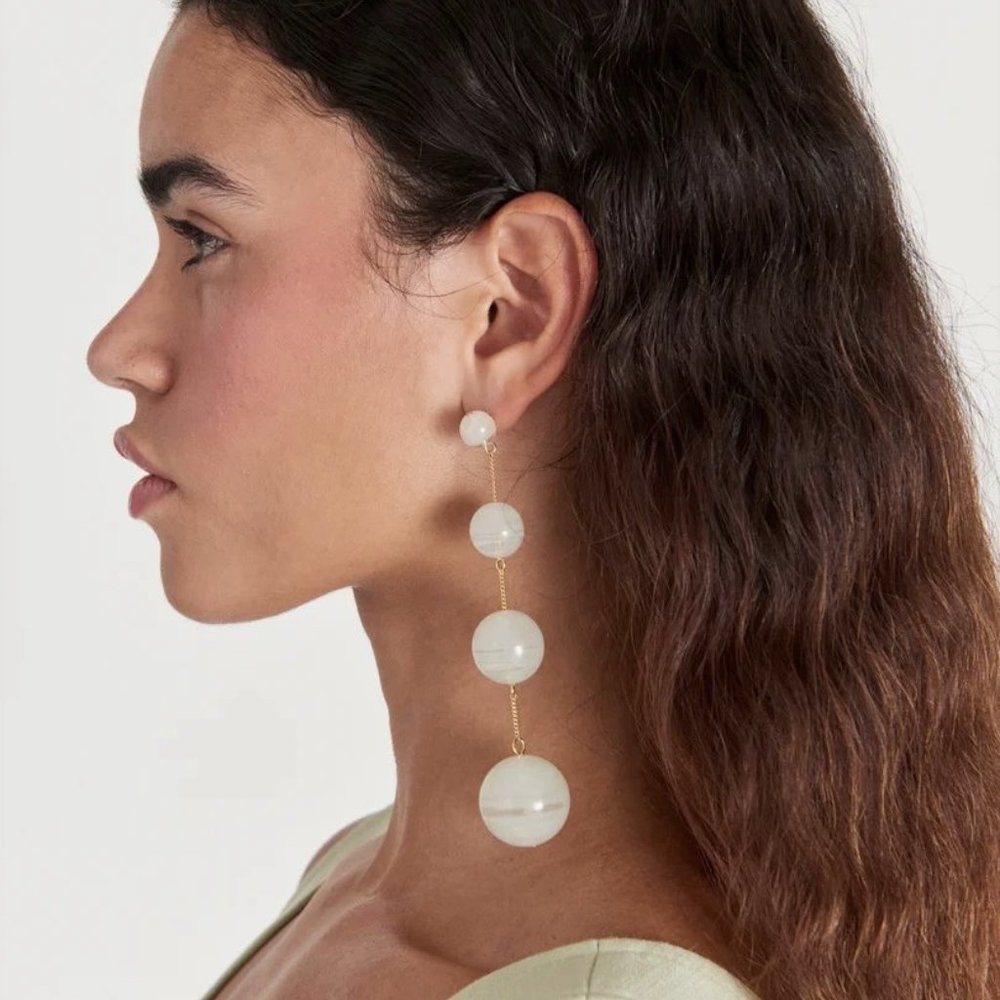 Cult Gaia Candace Earrings - Jade Light Green - Picture 2 of 5